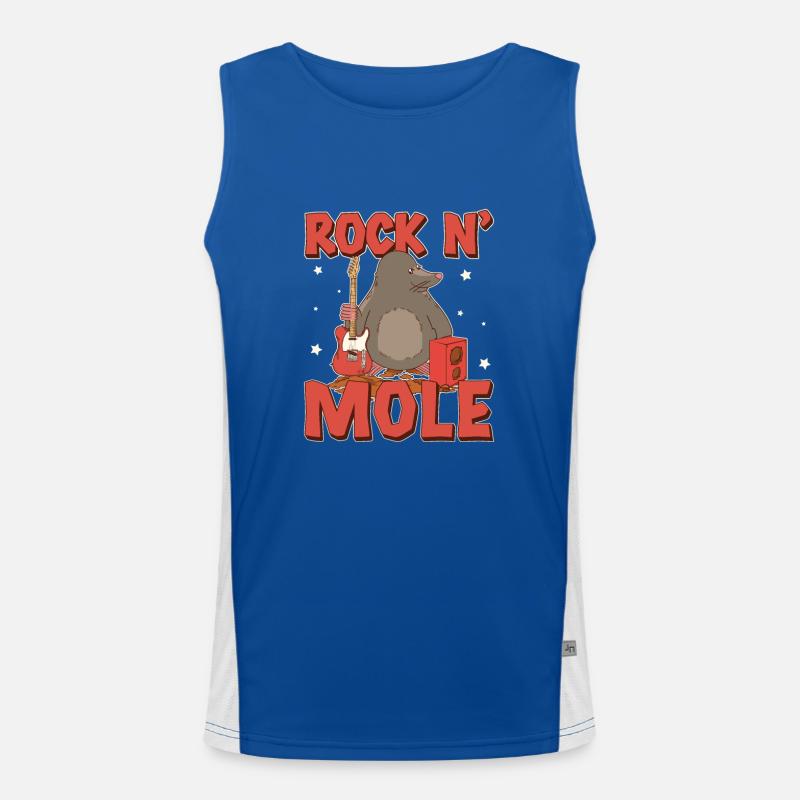 Funny Mole Rat Rock N’Mole For Mole Puns Lover Débardeur respirant contrasté Homme 