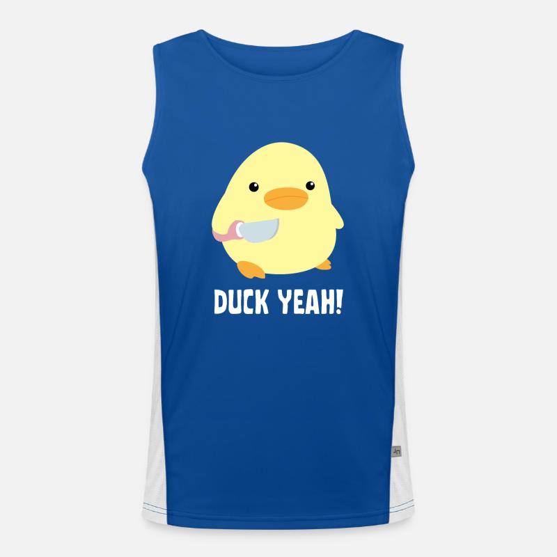 Duck Yeah - Duck with knife Ente mit Messer Funktionelles Kontrast-Tank Top für Männer 