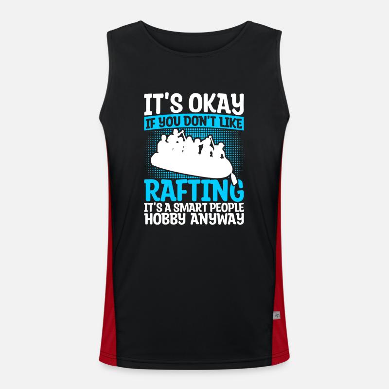 Rafting Raft Gift Paddler Rafting - Men's Functional Contrast Tank Top - black/red