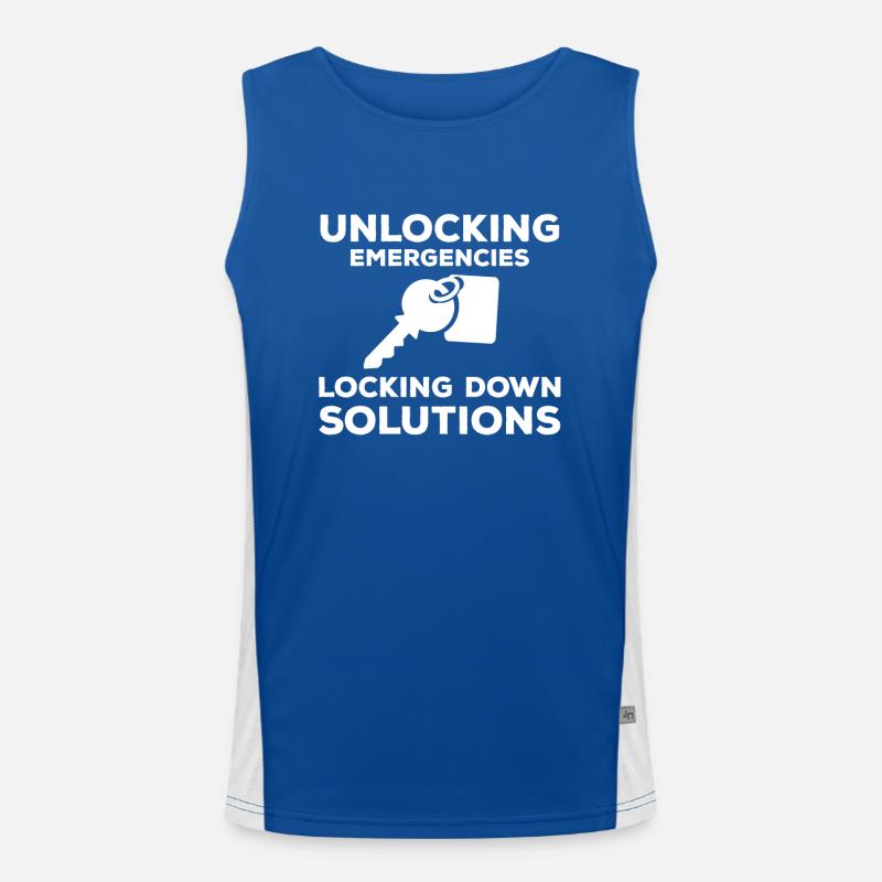 Locksmith Emergency Service Design Men's Functional Contrast Tank Top 