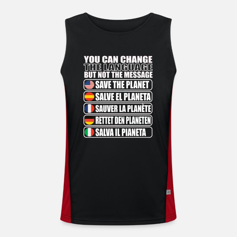 Save the planetary environment - Men's Functional Contrast Tank Top  - black/red