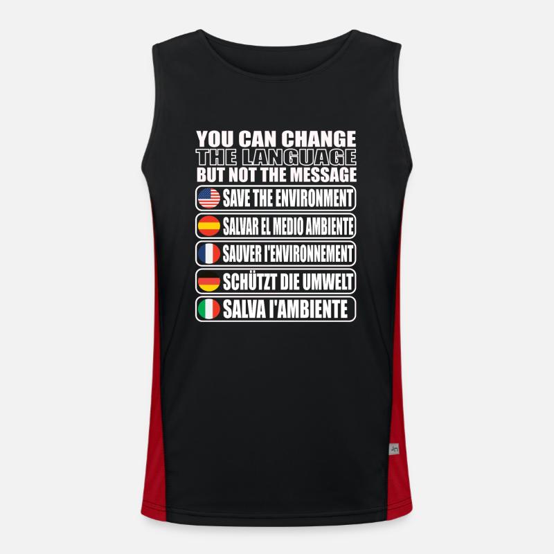 Save the planetary environment - Men's Functional Contrast Tank Top  - black/red