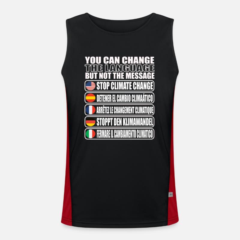 Save the planetary environment - Men's Functional Contrast Tank Top  - black/red