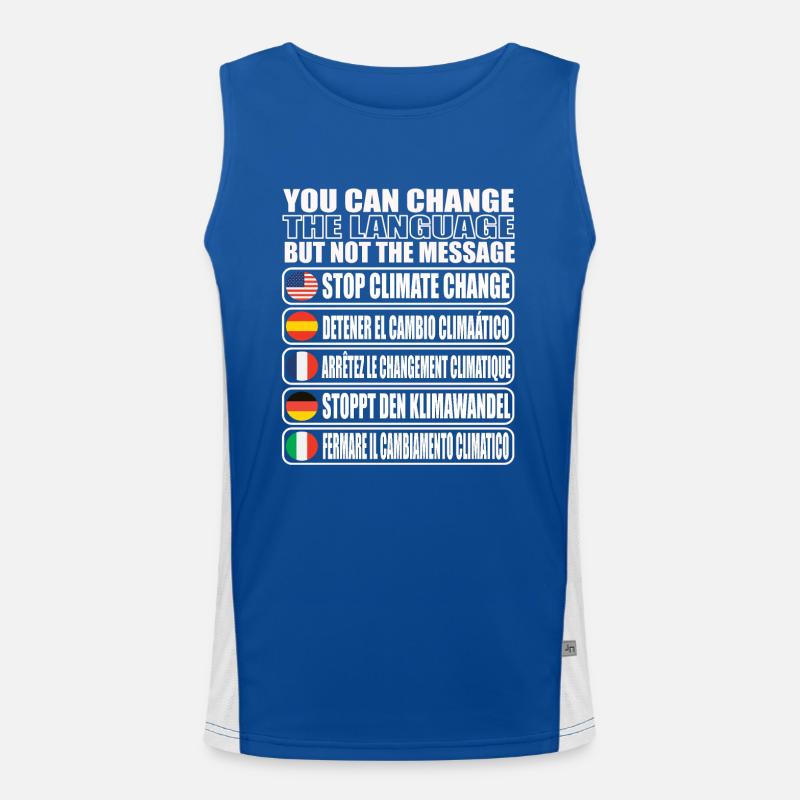 Speichern Sie Die Planetenumgebung Funktionelles Kontrast-Tank Top für Männer 