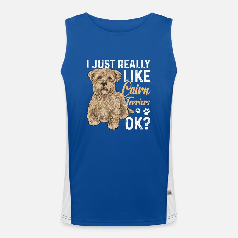 Cairn Terrier Hund Funktionelles Kontrast-Tank Top für Männer 