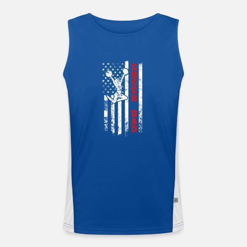 4. Juli US-Flagge Cheer Dad Patriotic Daddy Vater Funktionelles Kontrast-Tank Top für Männer 
