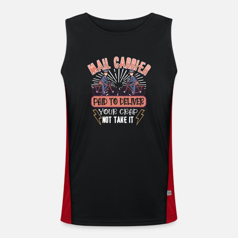 Postman Postlady Postman Post - Men's Functional Contrast Tank Top  - black/red