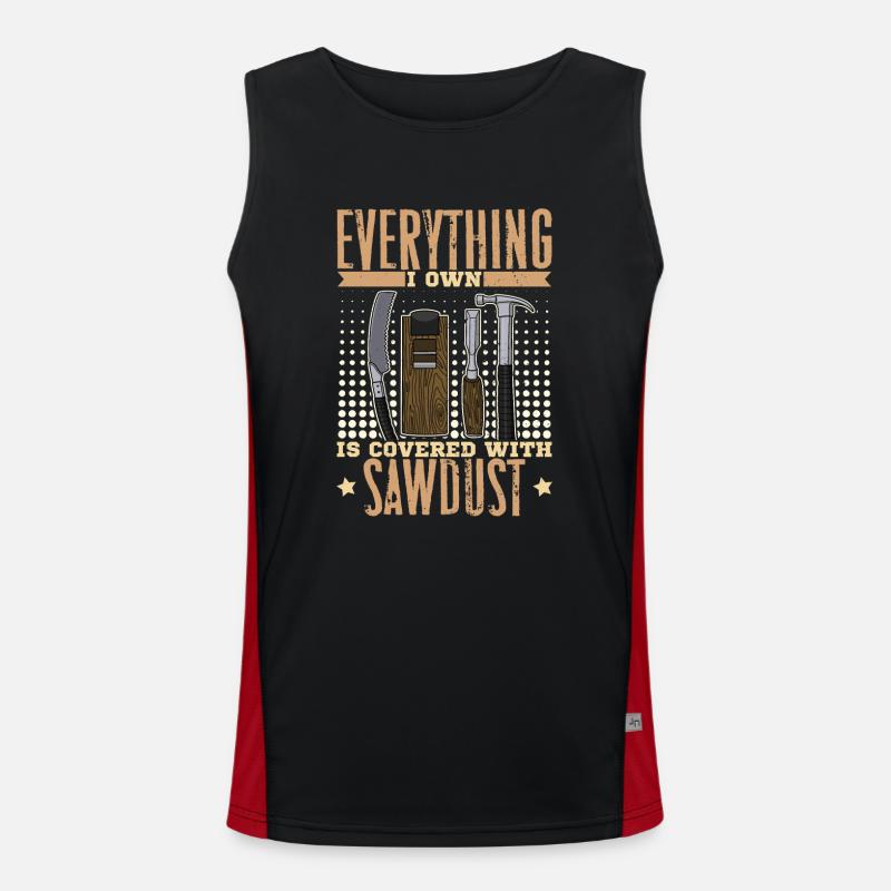 carpenter carpentry carpentry woodworker profession Men's Functional Contrast Tank Top 