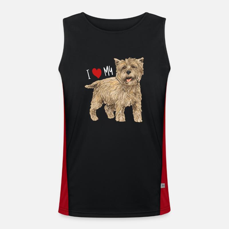 Cairn Terrier Dog Men's Functional Contrast Tank Top 