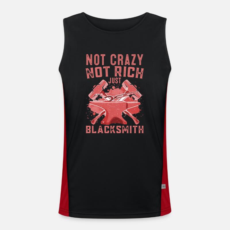 Not Crazy Not Rich Just Blacksmith Forging Gift Funktionelles Kontrast-Tank Top für Männer 
