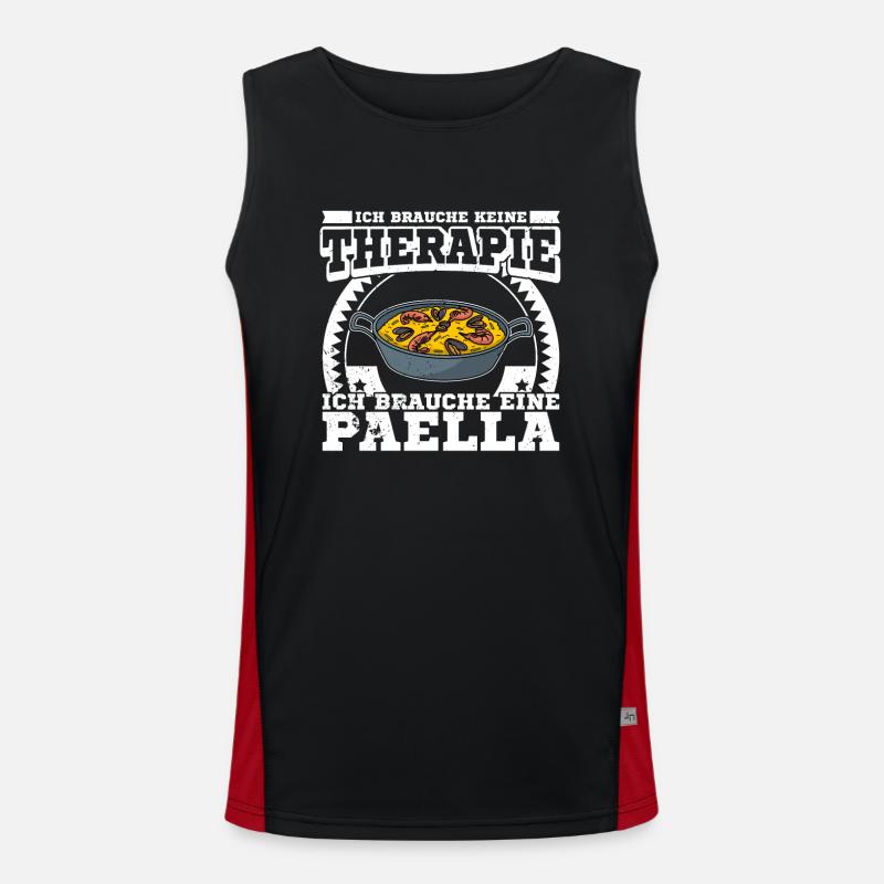 Spanien Reise Valencia Gericht Küche Spruch Funktionelles Kontrast-Tank Top für Männer 