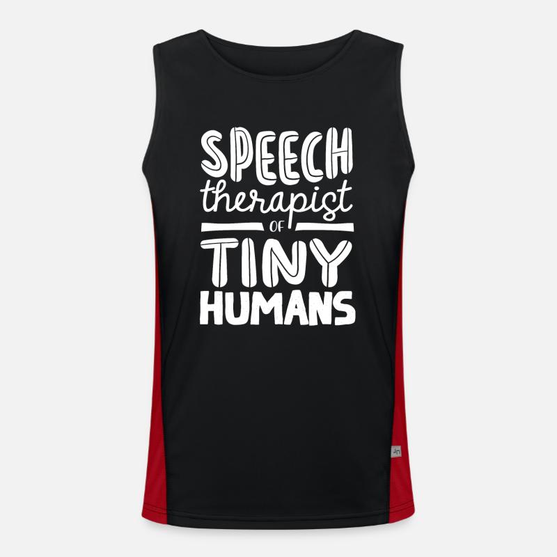 Speech-language pathology, speech-language pathologist - Men's Functional Contrast Tank Top  - black/red
