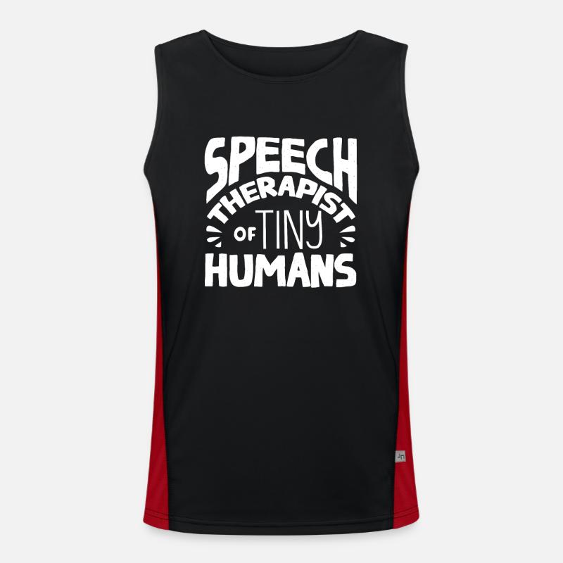 Speech-language pathology, speech-language pathologist - Men's Functional Contrast Tank Top  - black/red