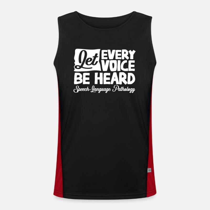 Speech-language pathology, speech-language pathologist - Men's Functional Contrast Tank Top  - black/red