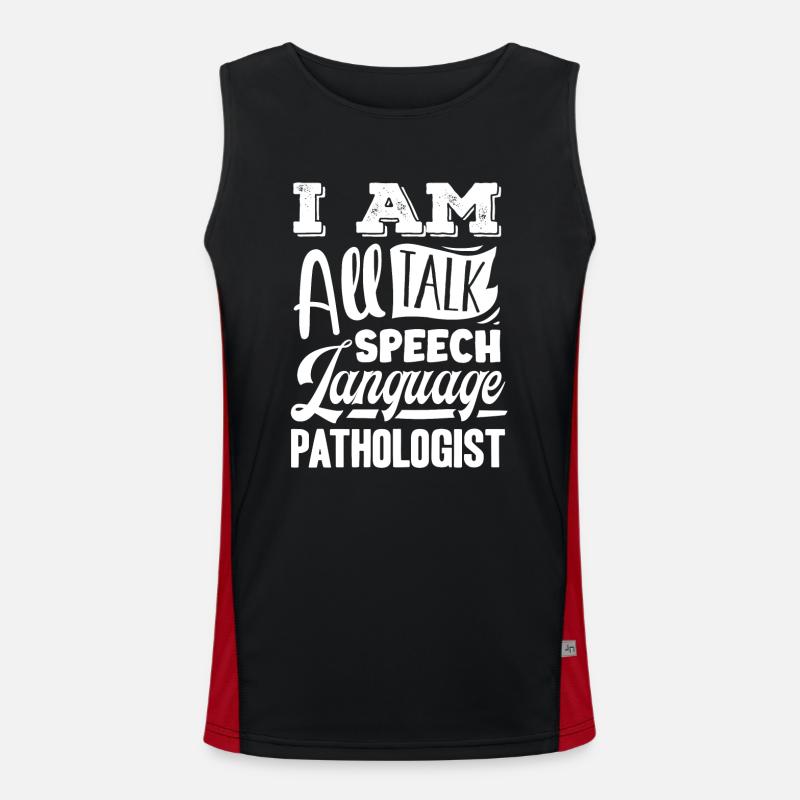 Speech-language pathology, speech-language pathologist - Men's Functional Contrast Tank Top  - black/red