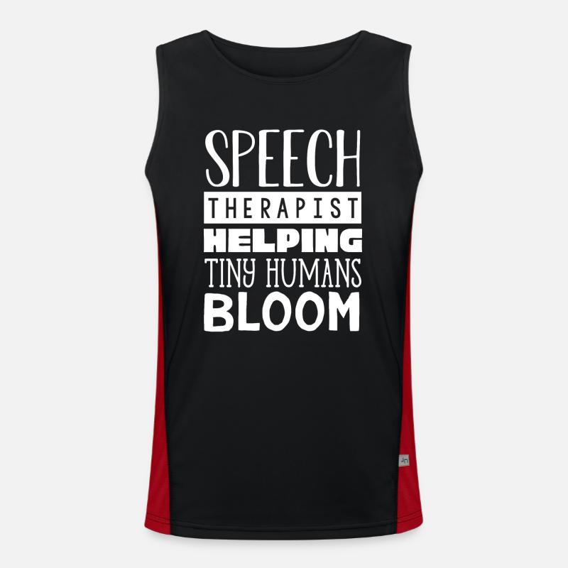 Speech-language pathology, speech-language pathologist - Men's Functional Contrast Tank Top  - black/red
