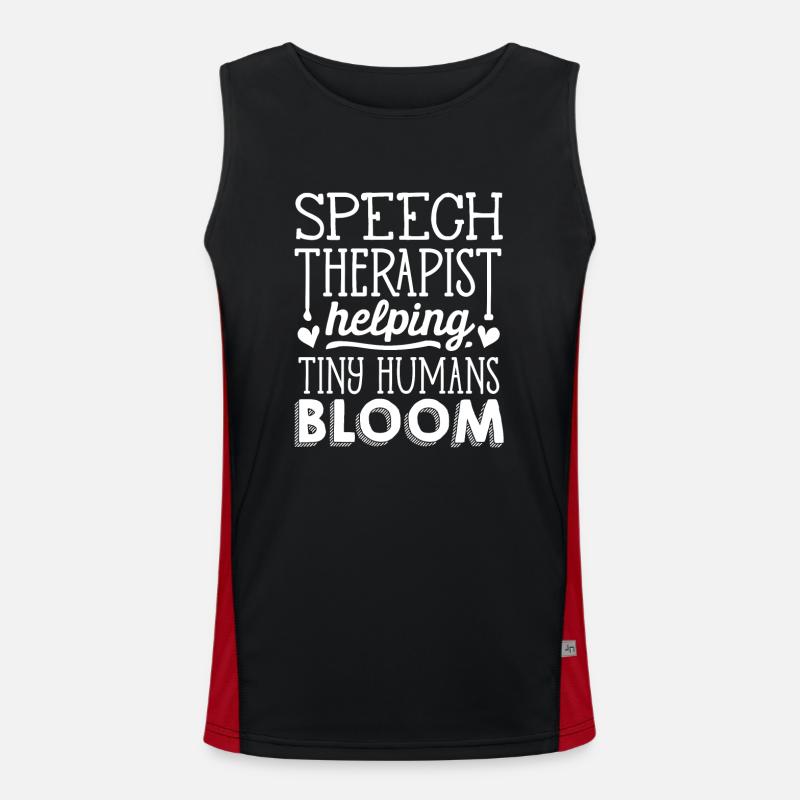 Speech-language pathology, speech-language pathologist - Men's Functional Contrast Tank Top  - black/red