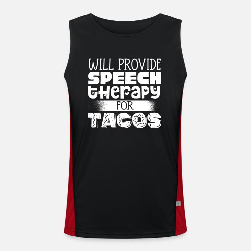 Speech-language pathology, speech-language pathologist - Men's Functional Contrast Tank Top  - black/red