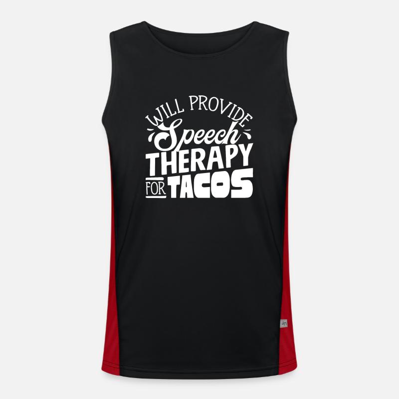 Speech-language pathology, speech-language pathologist - Men's Functional Contrast Tank Top  - black/red