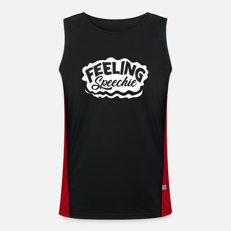Speech-language pathology, speech-language pathologist - Men's Functional Contrast Tank Top  - black/red