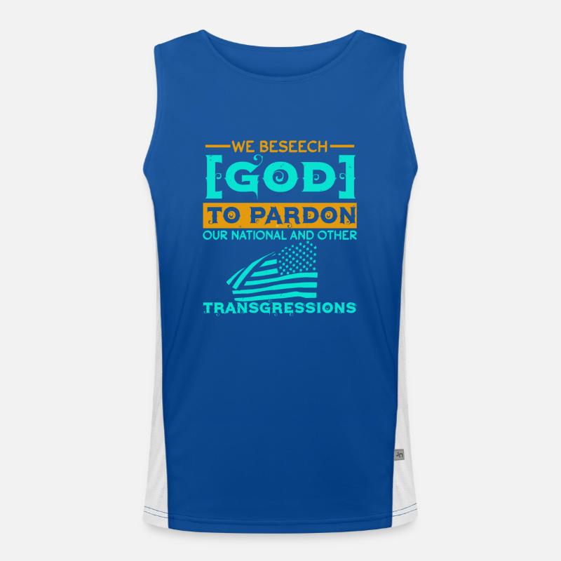 WE BEESEECH GOD THO PARDON Men's Functional Contrast Tank Top 