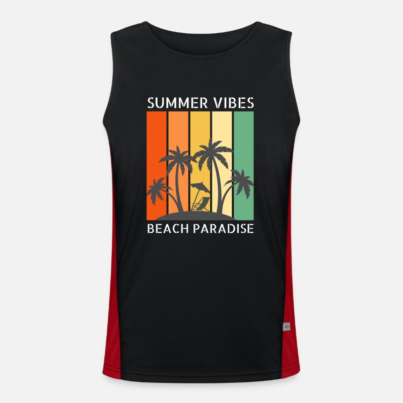 Summer vibes - Summer, Holidays, Beach Men's Functional Contrast Tank Top 