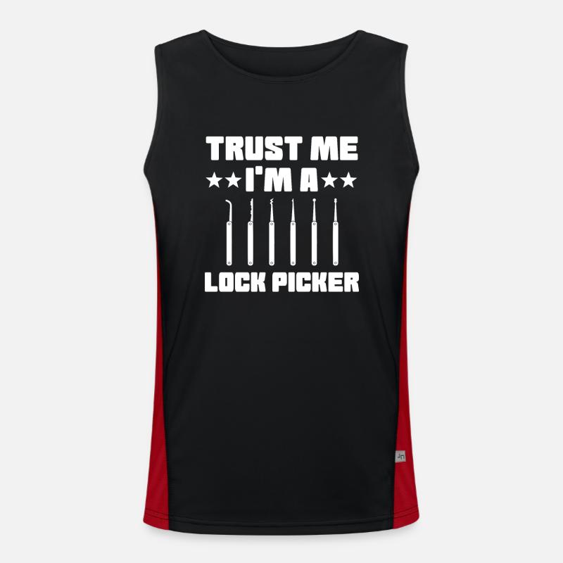 Lustiges Lockpicker Spruch Funktionelles Kontrast-Tank Top für Männer 