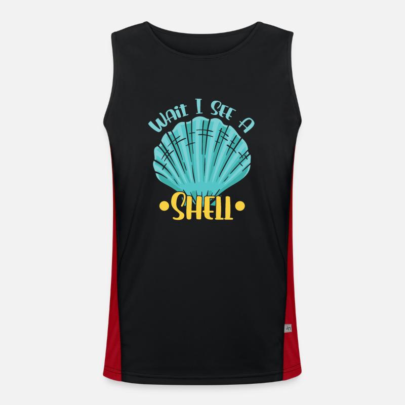 Wait I see a shell collecting shells Men's Functional Contrast Tank Top 