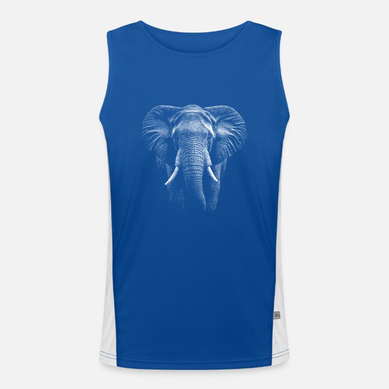 Realistic elephant design Men's Functional Contrast Tank Top 