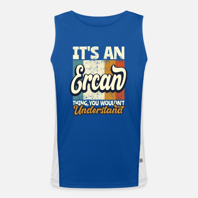 Name Ercan Gift First Name Personalized Men's Functional Contrast Tank Top 