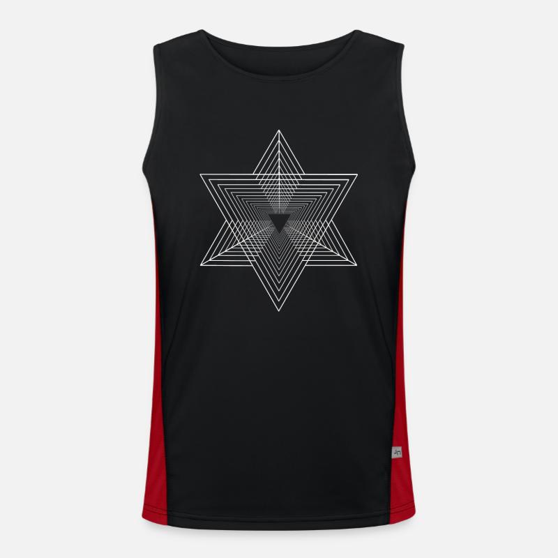 Triangles - graphics - graphic design - Men's Functional Contrast Tank Top  - black/red