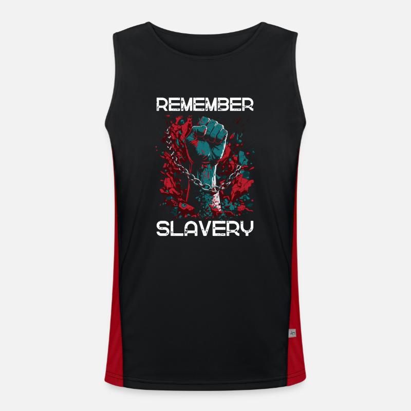 Remember Slavery - Black History Month Juneteenth Men's Functional Contrast Tank Top 