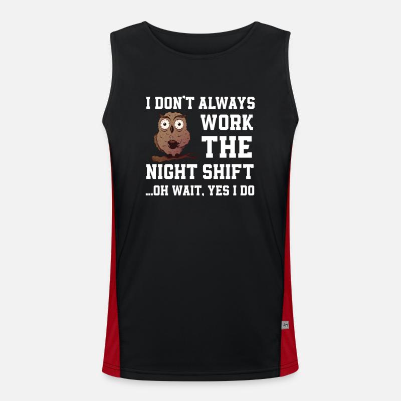 Great night shift gift - Men's Functional Contrast Tank Top  - black/red