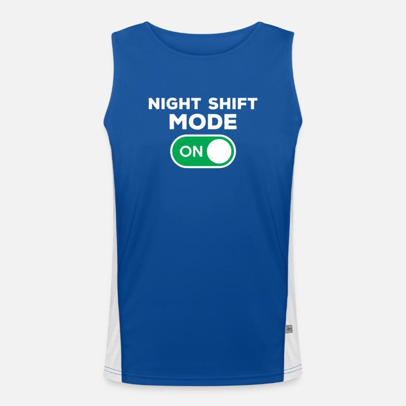 Night Shift Mode On Men's Functional Contrast Tank Top 