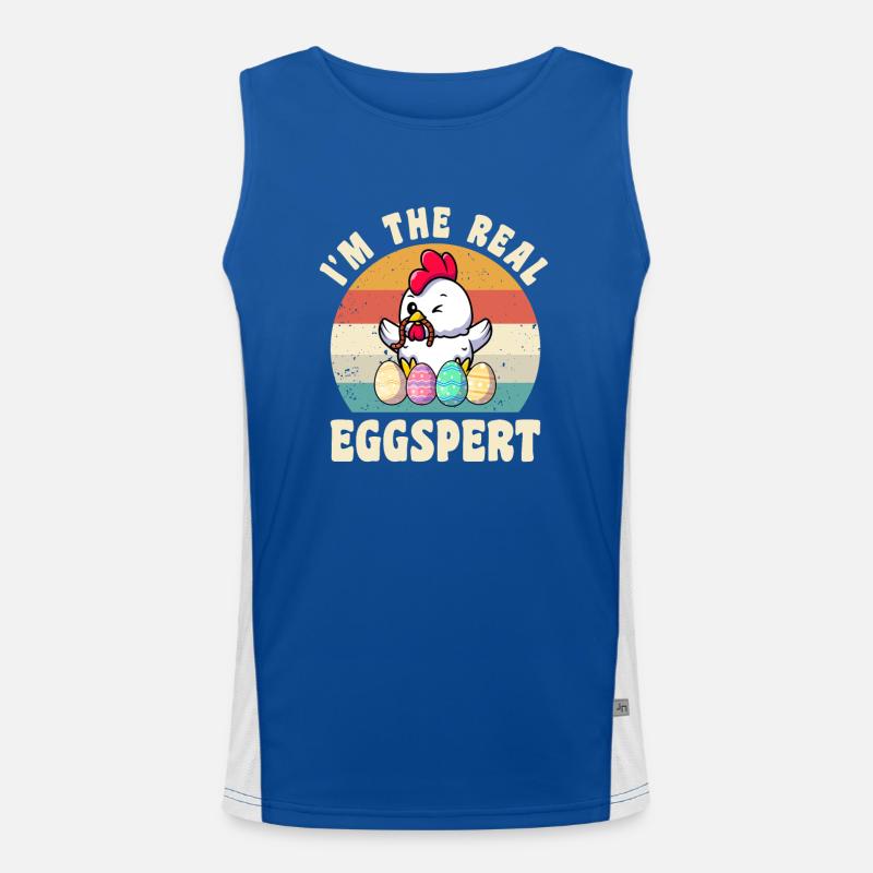 Eggspert Easter Eggs Easter Poulet de Pâques Débardeur respirant contrasté Homme 