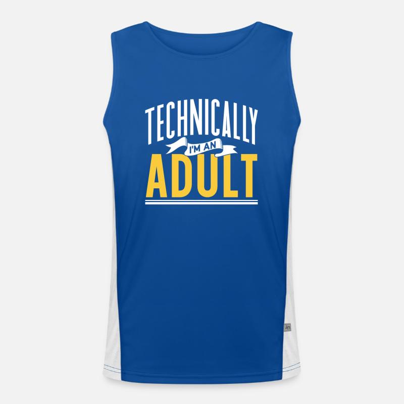 Technisch Gesehen Bin Ich Ein Erwachsener Pubertät Funktionelles Kontrast-Tank Top für Männer 