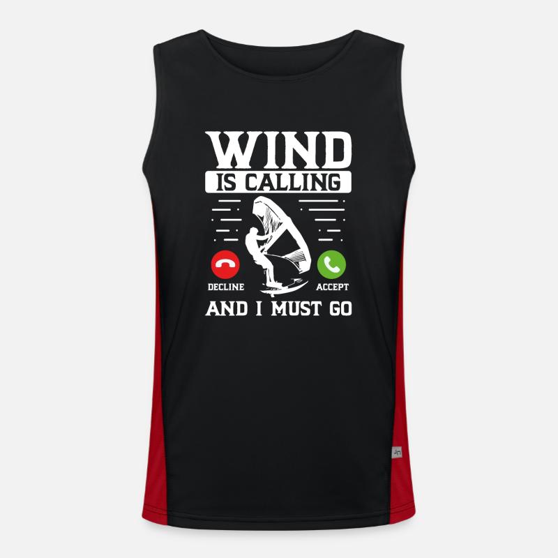 Der Wind Ruft Und Ich Muss Gehen Funktionelles Kontrast-Tank Top für Männer 