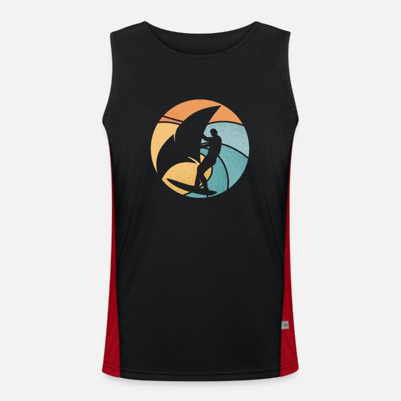 Wingsurfing on a wave Men's Functional Contrast Tank Top 