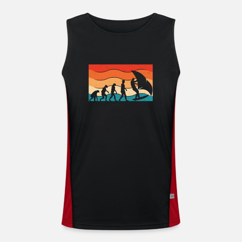 Evolution Des Wingsurfens Funktionelles Kontrast-Tank Top für Männer 