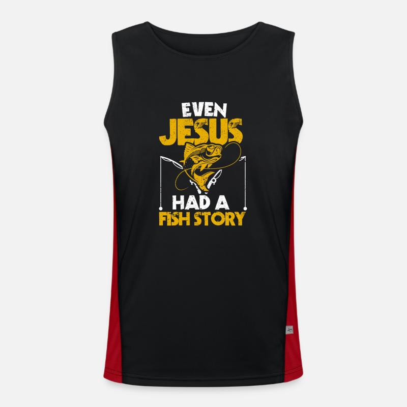 Sogar Jesus hatte eine Fischgeschichte Niedlich Funktionelles Kontrast-Tank Top für Männer 