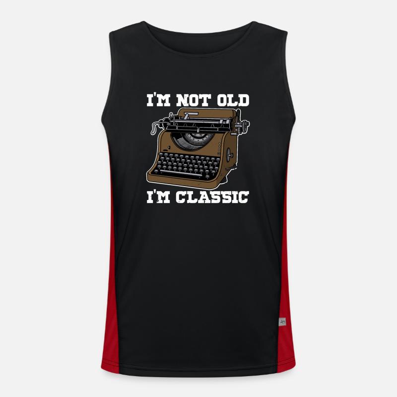 Books Writers Writing Typewriter Men's Functional Contrast Tank Top 