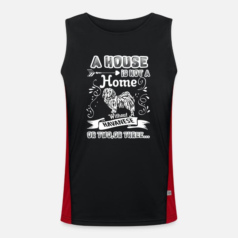 Havanese Home Without Havanese - Men's Functional Contrast Tank Top  - black/red