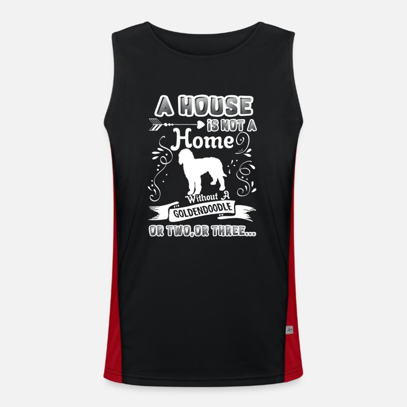 Goldendoodle Home Without Goldendoodle Men's Functional Contrast Tank Top 