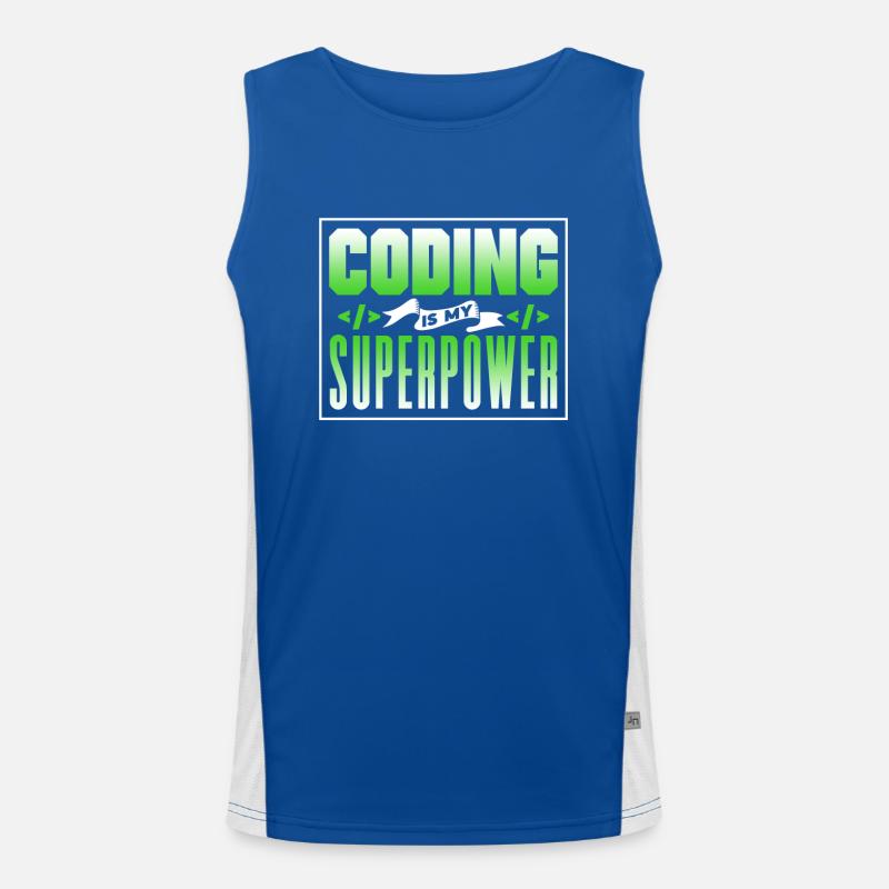 Coding Ist Meine Superkraft Coder Programmierer Funktionelles Kontrast-Tank Top für Männer 