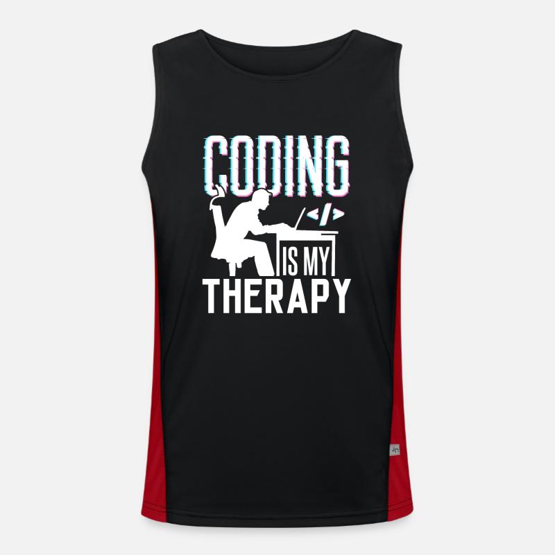 La programmation est ma thérapie Code Coder Coding Débardeur respirant contrasté Homme 