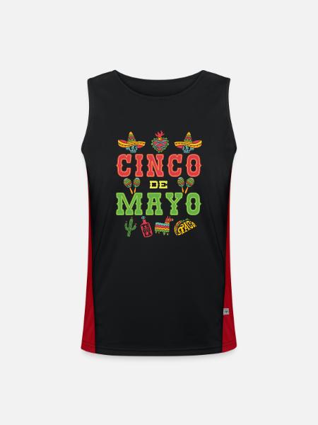Cinco De Mayo - Men's Functional Contrast Tank Top - black/red