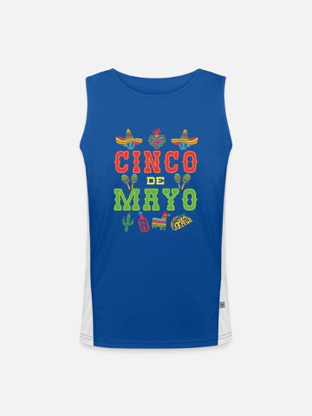 Cinco De Mayo - Men's Functional Contrast Tank Top  - royal/white - Front