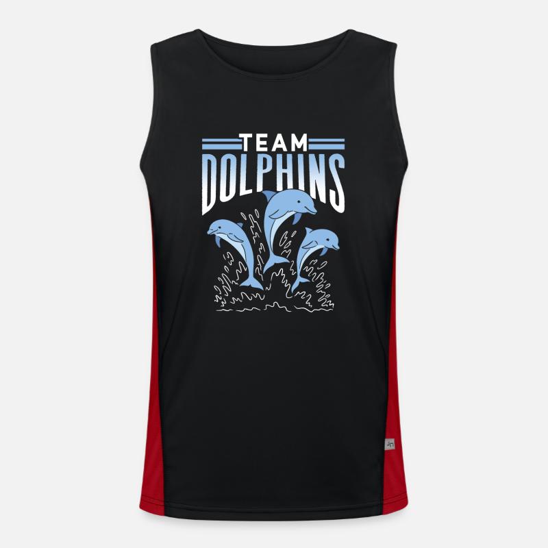 Team Dolphins Dolphin Dolphin Lovers Dolphin Men's Functional Contrast Tank Top 