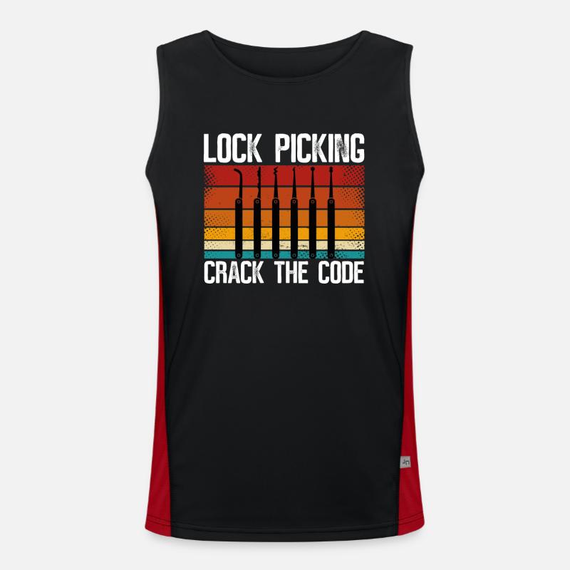 Lockpicking cracks the code - Men's Functional Contrast Tank Top  - black/red
