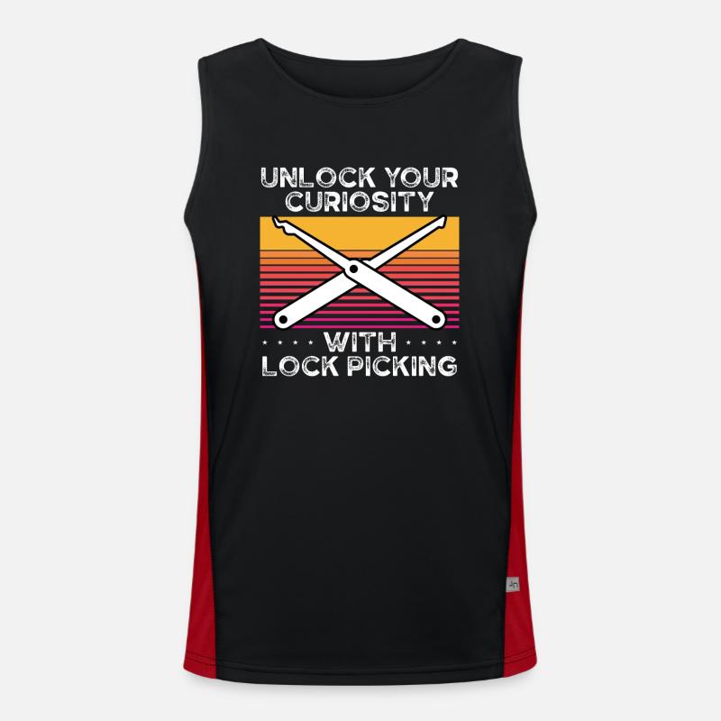 Turn off your curiosity during lockpicking Men's Functional Contrast Tank Top 